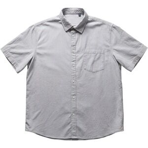 Design In Italy Button Down Shirt Mens 2XL Grey Short Sleeve Pocket Casual